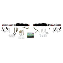 Load image into Gallery viewer, Steering Stabilizer Dual Kit Silver w/Black Boots 03-08 Dodge Ram 2500/3500 Skyjacker