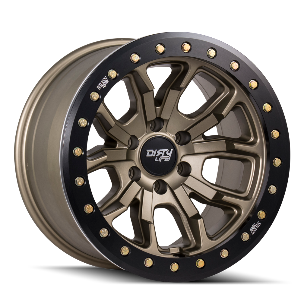 Dirty Life Race Wheels DT-1 9303 Satin Gold W/Simulated Ring 17X9 6-139.7 -12Mm 106Mm