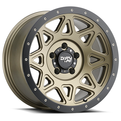 Dirty Life Race Wheels Theory 9305 Matte Gold W/Matte Black Lip 17X9 8-165.1 -12Mm 130.8Mm