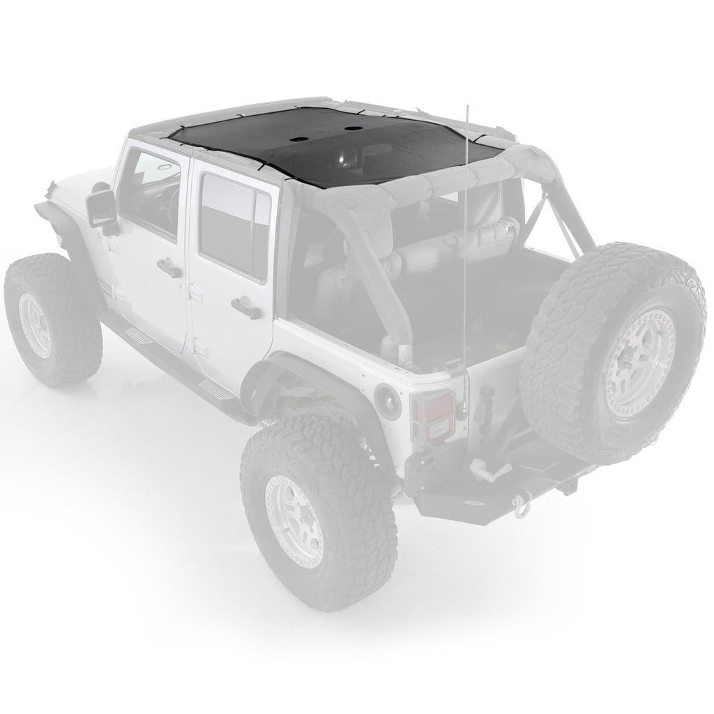 Cloak Extended Mesh Top 07-18 Wrangler JK 4 DR Black Smittybilt