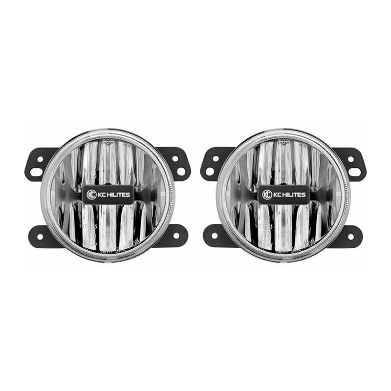 KC HiLiTES 10-18 Jeep JK 4in. Gravity G4 LED Light 10w SAE/ECE Clear Fog Beam (Pair Pack System) KCL497