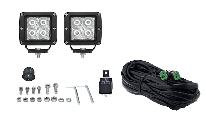 Hella HVF Cube 4 LED Off Road Kit - 3.1in 2X12W HELLA357204821