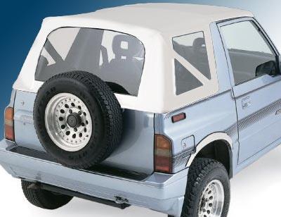 Soft Top 86-94 Suzuki Sidekick, Geo Tracker Oem Replacement Vinyl White Smittybilt