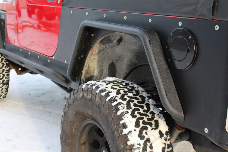 Fishbone Offroad 97-06 Jeep Wrangler TJ Steel Tube Fenders Front 3In Flare - Blk Textured Powdercoat FBOFB23029F