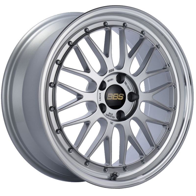 BBS LM 19x8.5 5x112 ET48 Diamond Silver Center Diamond Cut Lip Wheel -82mm PFS/Clip Required BBSLM249DSPK