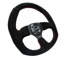 Load image into Gallery viewer, NRG Reinforced Steering Wheel (320mm Horizontal / 330mm Vertical) Suede w/Red Stitch NRGRST-009S-RS