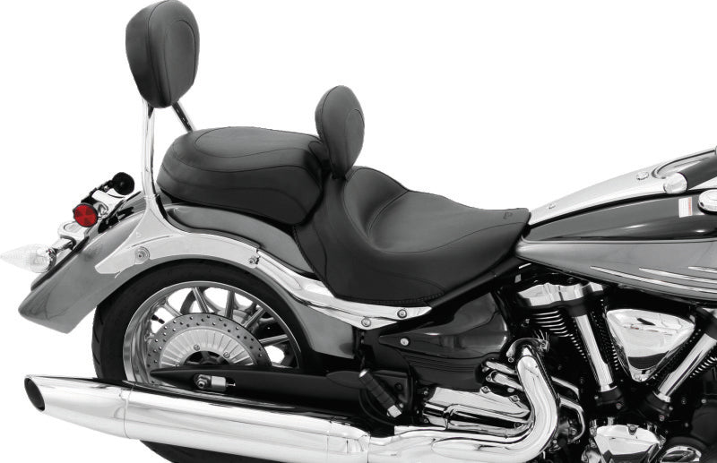 Mustang 06-15 Yamaha Roadliner, Stratoliner Wide Touring Solo Seat w/ Driver Backrest - Black