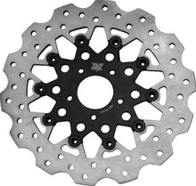 Load image into Gallery viewer, Twin Power 08-13 FLH FLT 08-16 FLHR 06-17 Dyna Front 11.8 Scalloped Floating Rotor Black Mesh TWP666847