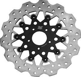 Twin Power 08-13 FLH FLT 08-16 FLHR 06-17 Dyna Front 11.8 Scalloped Floating Rotor Black Mesh TWP666847