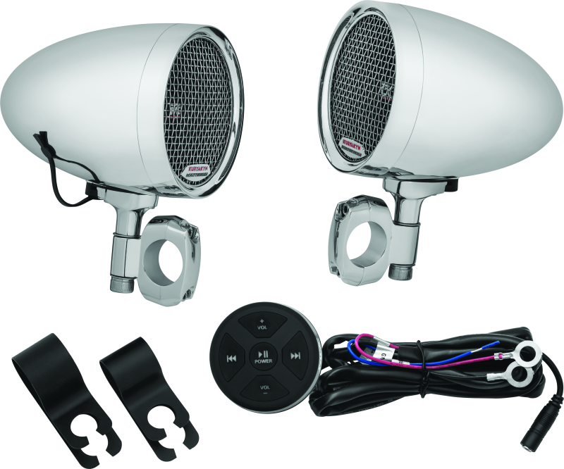Kuryakyn Road Thunder Speaker Pods Bluetooth Audio Controller Chrome KUR2712
