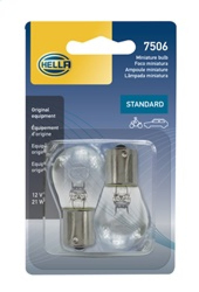 Hella Bulb 7506 12V 21W Ba15S S8 (2) HELLA7506TB