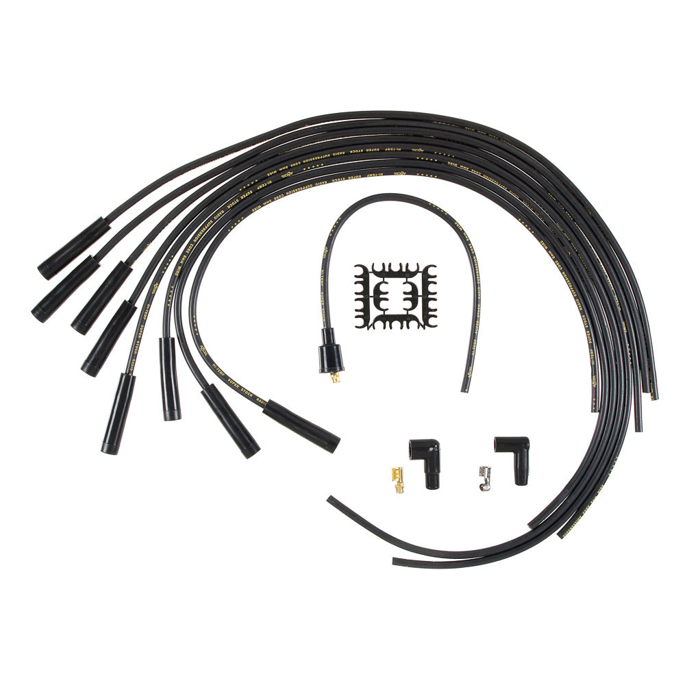 ACCEL 4040K, Spark Plug Wires, Super Stock, Spiral Core, 8mm, Black, Set  -  ACCEL 4040K