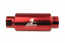 Load image into Gallery viewer, Aeromotive Fuel System Filter, In-Line, 10-m Microglass Element, ORB-10 Port, Bright-Dip Red, 2" OD.