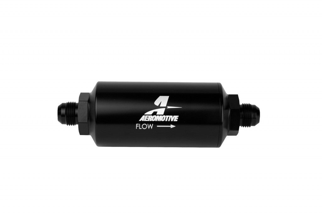 6an Inline Fuel Filter 10 Micron 2in OD Black - Aeromotive Fuel System 12345