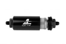 Load image into Gallery viewer, 6an Inline Fuel Filter 100 Micron 2in OD Black - Aeromotive Fuel System 12349