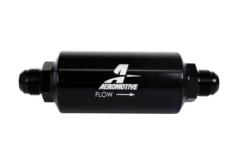 10an Inline Fuel Filter 40 Micron 2in OD Black - Aeromotive Fuel System 12388