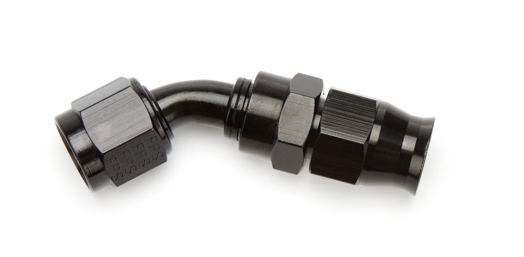 6an 45-Deg PTFE Hose End Black Anodized - Aeromotive Fuel System 15351