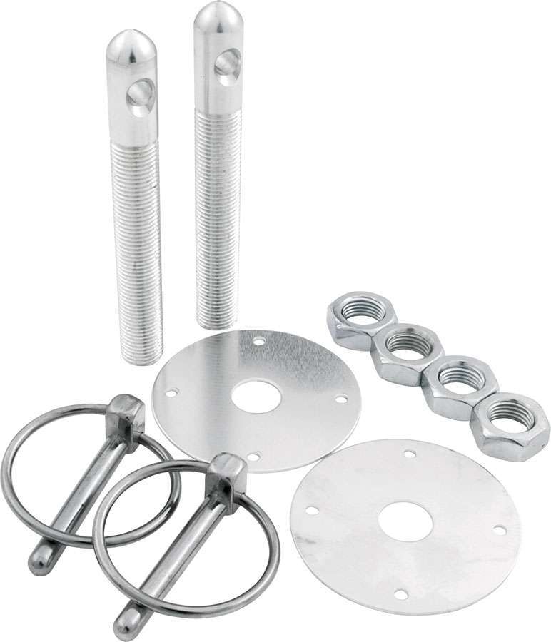 Allstar Performance Alum Hood Pin Kit 1/2in with 1/4in Clips Silver