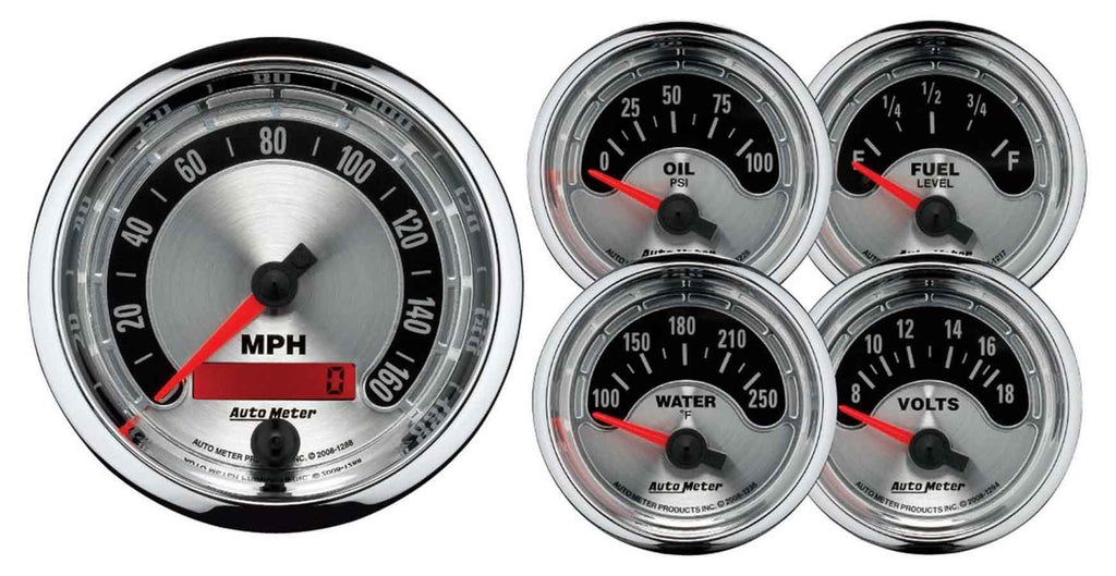A/M 5-Piece Gauge Kit - AutoMeter 1202