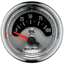 Load image into Gallery viewer, AutoMeter GAUGE; OIL PRESS; 2 1/16in.; 100PSI; ELEC; AMERICAN MUSCLE