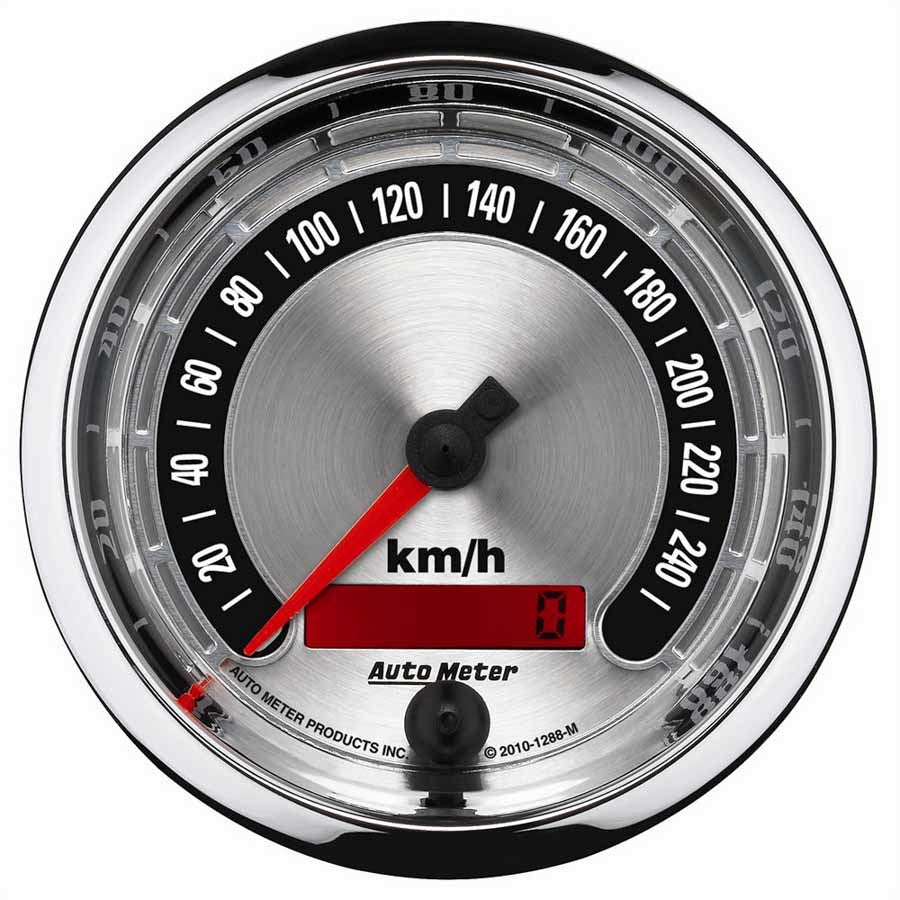 3-3/8 A/M Speedometer 260KPH - AutoMeter 1288-M
