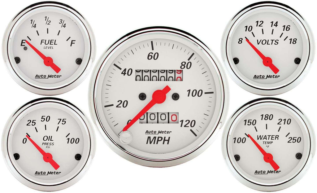 Arctic White Gauge Kit - AutoMeter 1300