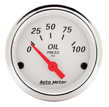 Load image into Gallery viewer, AutoMeter GAUGE; OIL PRESS; 2 1/16in.; 100PSI; ELEC; ARCTIC WHITE