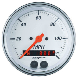 AutoMeter GAUGE; SPEEDOMETER; 3 3/8in.; 120MPH; GPS; ARCTIC WHITE