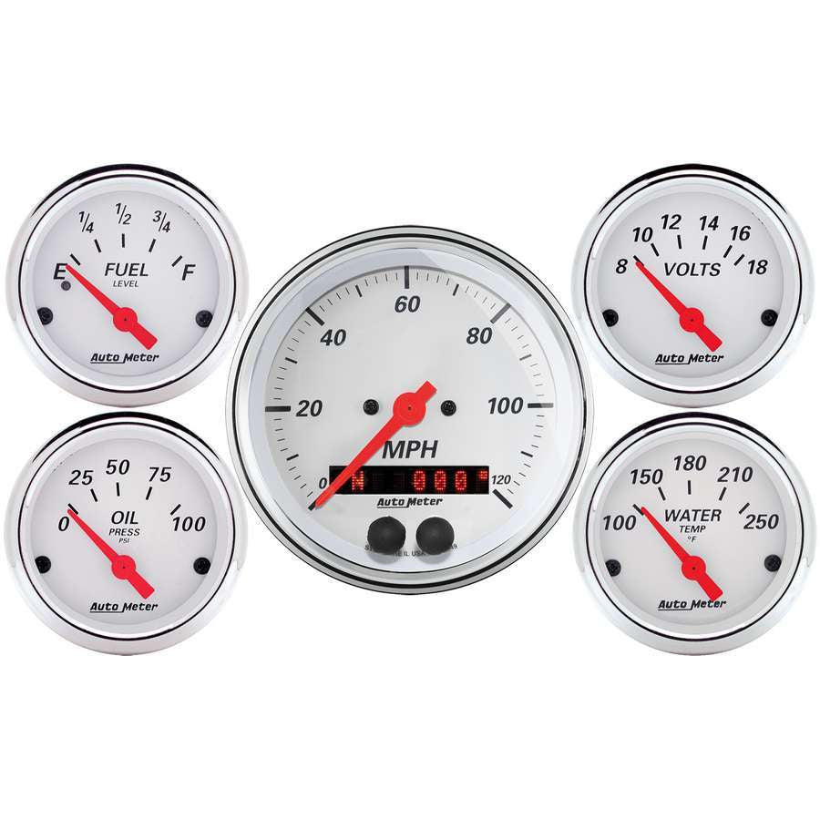 Arctic White Gauge Kit w/GPS Speedo - AutoMeter 1350