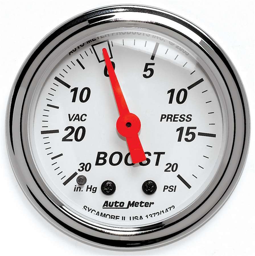 Artic White Boost/Vacuum Gauge - AutoMeter 1372
