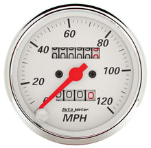 Load image into Gallery viewer, AutoMeter GAUGE; SPEEDOMETER; 3 1/8in.; 120MPH; MECHANICAL; ARCTIC WHITE