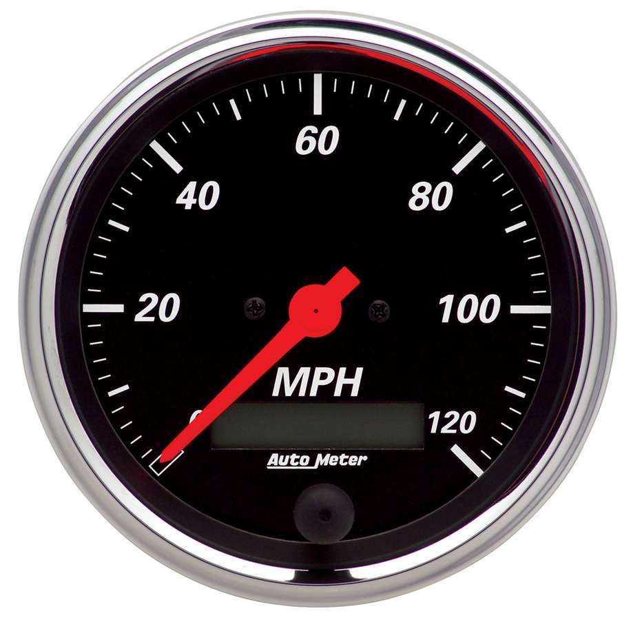 AutoMeter GAUGE; SPEEDOMETER; 3 3/8in.; 120MPH; ELEC. PROG. W/LCD ODO; DESIGNER BLACK