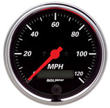 AutoMeter GAUGE; SPEEDOMETER; 3 3/8in.; 120MPH; ELEC. PROG. W/LCD ODO; DESIGNER BLACK