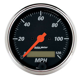 AutoMeter GAUGE; SPEEDO.; 3 1/8in.; 120MPH; ELEC. PROG. W/LCD ODO; DESIGNER BLK