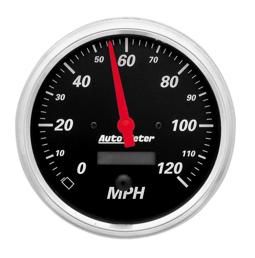 AutoMeter GAUGE; SPEEDOMETER; 5in.; 120MPH; ELEC. PROG. W/LCD ODO; DESIGNER BLACK