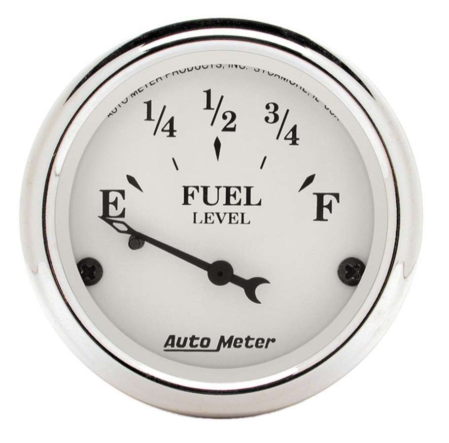 AutoMeter GAUGE; FUEL LEVEL; 2 1/16in.; 73OE TO 10OF; ELEC; OLD TYME WHITE