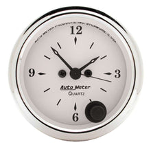 Load image into Gallery viewer, AutoMeter GAUGE; CLOCK; 2 1/16in.; 12HR; ANALOG; OLD TYME WHITE