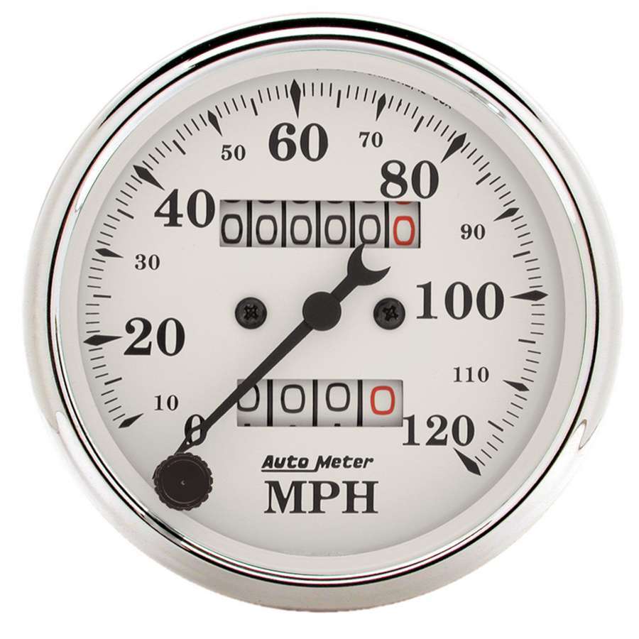 AutoMeter GAUGE; SPEEDOMETER; 3 1/8in.; 120MPH; MECHANICAL; OLD TYME WHITE