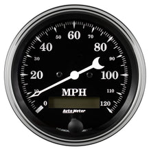 Load image into Gallery viewer, AutoMeter GAUGE; SPEEDO.; 3 3/8in.; 120MPH; ELEC. PROG. W/LCD ODO; OLD TYME BLACK