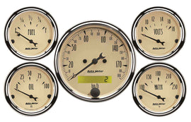A/B 5pc. Gauge Kit w/ Elec. Speedo - Metric - AutoMeter 1809-M