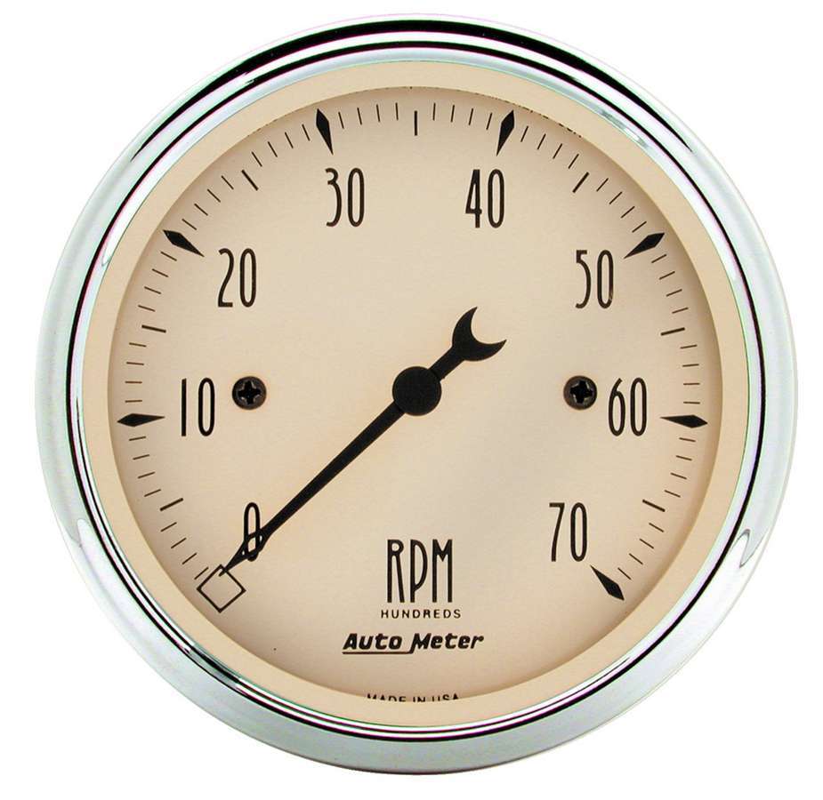 AutoMeter GAUGE; TACHOMETER; 3 1/8in.; 7K RPM; IN-DASH; ANTIQUE BEIGE