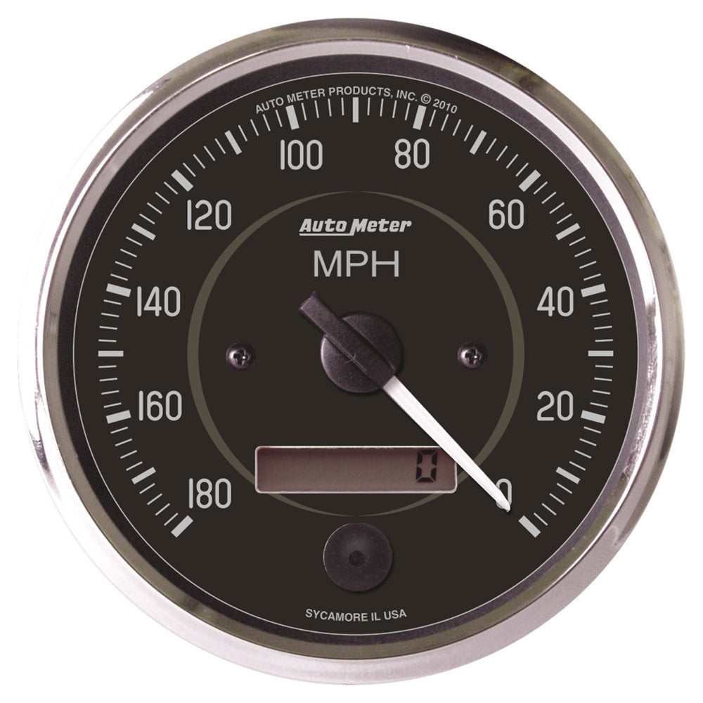 AutoMeter GAUGE; SPEEDOMETER; 4in.; 180MPH; ELEC. PROGRAM. (REVERSE ROTATION); COBRA