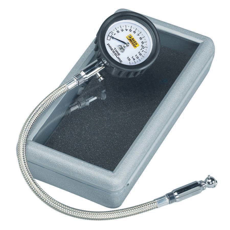 Tire Pressure Gauge 0-15 PSI Analog w/Bleed Valve - AutoMeter 2159