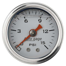 Load image into Gallery viewer, 1-1/2in Pressure Gauge 0-15psi- White - AutoMeter 2175