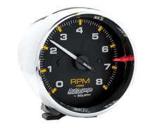 Load image into Gallery viewer, AutoMeter GAUGE; TACH; 3 3/4in.; 8K RPM; PEDESTAL; BLK DIAL CHROME CASE; AUTOGAGE