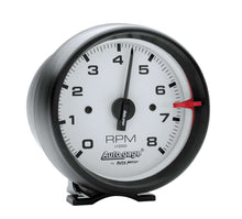 Load image into Gallery viewer, AutoMeter GAUGE; TACH; 3 3/4in.; 8K RPM; PEDESTAL; WHT DIAL BLK CASE; AUTOGAGE