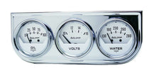 Load image into Gallery viewer, 2-1/16in Oil/Volt/Water Chrm Short Sweep Console - AutoMeter 2325