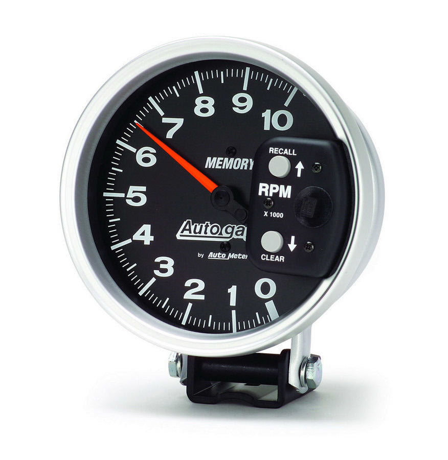 AutoMeter GAUGE; TACHOMETER; 5in.; 10K RPM; PEDESTAL W/PEAK MEMORY; BLACK; AUTO GAGE