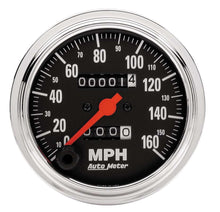 Load image into Gallery viewer, AutoMeter GAUGE; SPEEDOMETER; 3 3/8in.; 160MPH; MECHANICAL; TRADITIONAL CHROME