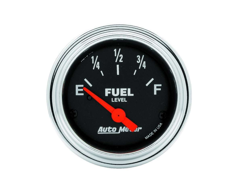 AutoMeter GAUGE; FUEL LEVEL; 2 1/16in.; 240OE TO 33OF; ELEC; TRADITIONAL CHROME